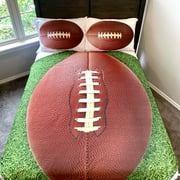Football 5 PC Kids Twin Bed Set With Round Comforter