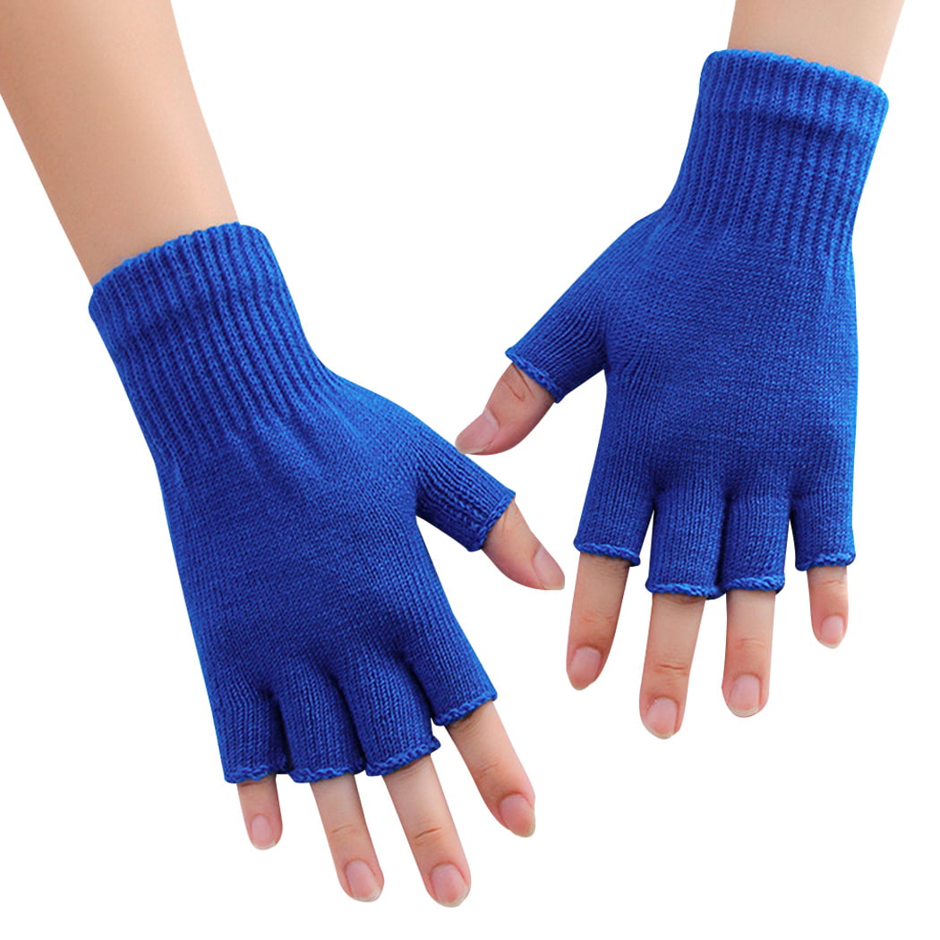 Unisex Men Woman Winter Warm Fingerless Gloves Half Finger Knit Mittens Colors