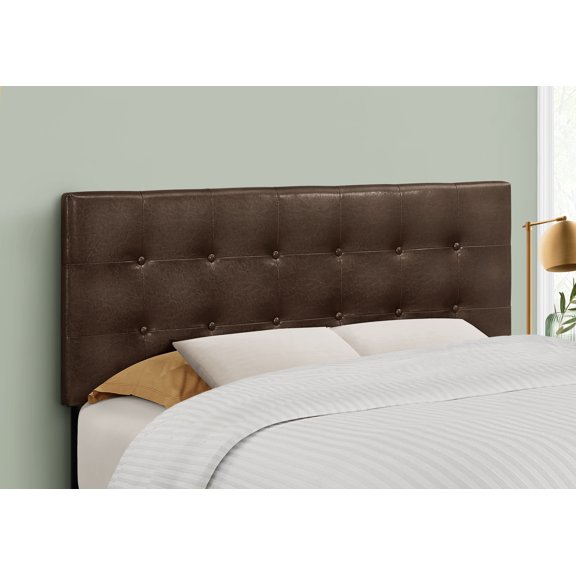 Bed, Headboard Only, Full Size, Bedroom, Upholstered, Brown Leather Look, Transitional