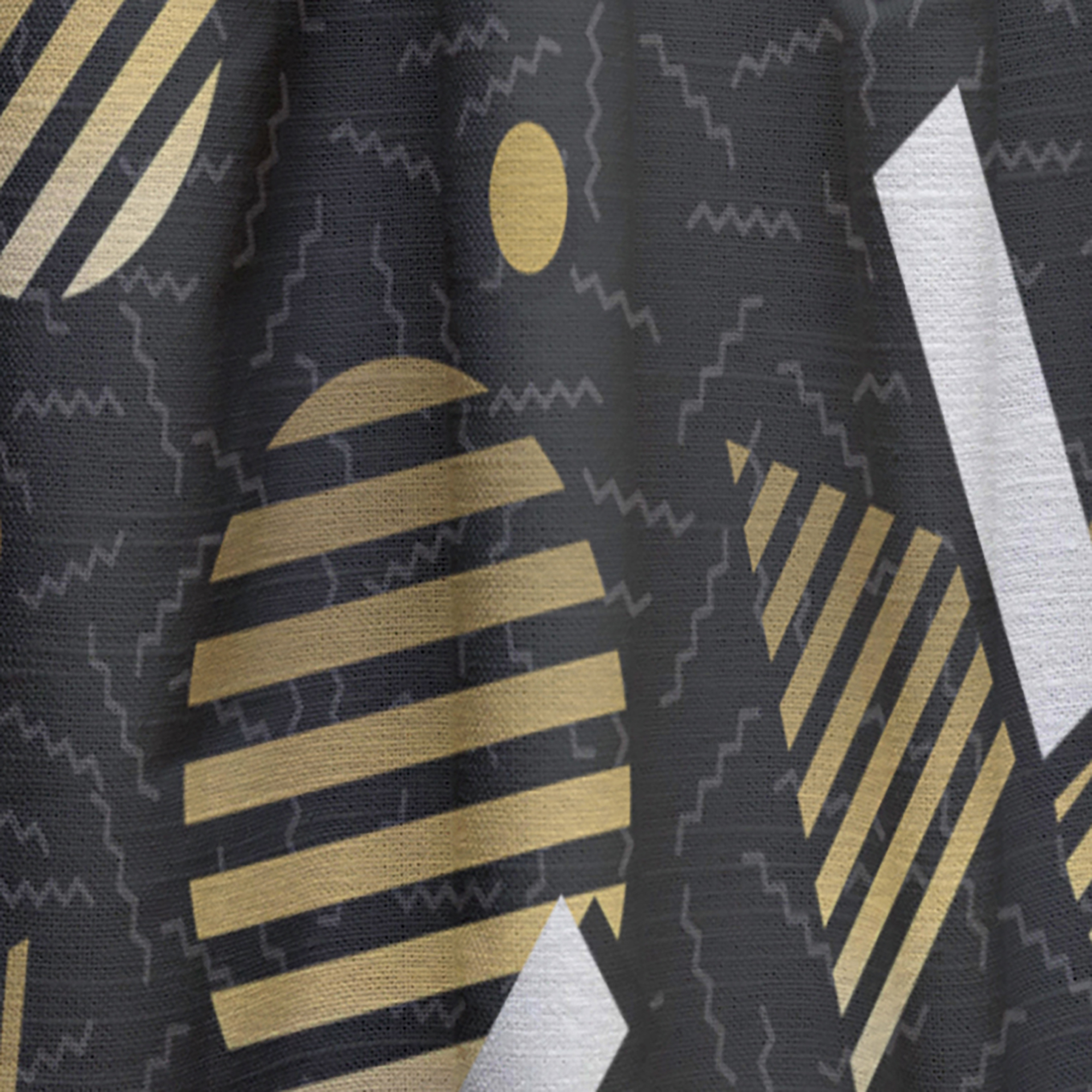 Designart 'Gold Circular Retro Pattern' Mid-Century Modern Curtain Panel