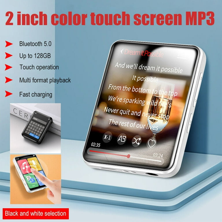 MP4 MP3 Player Bluetooth 5.0 Touch Screen Sport Lossless HIFI Music FM  Radio 