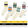 thumbnail image 2 of Womens Novelty Striped Crew Socks Athletic Vintage Slouch Mid Calf Tube Socks, 2 of 14