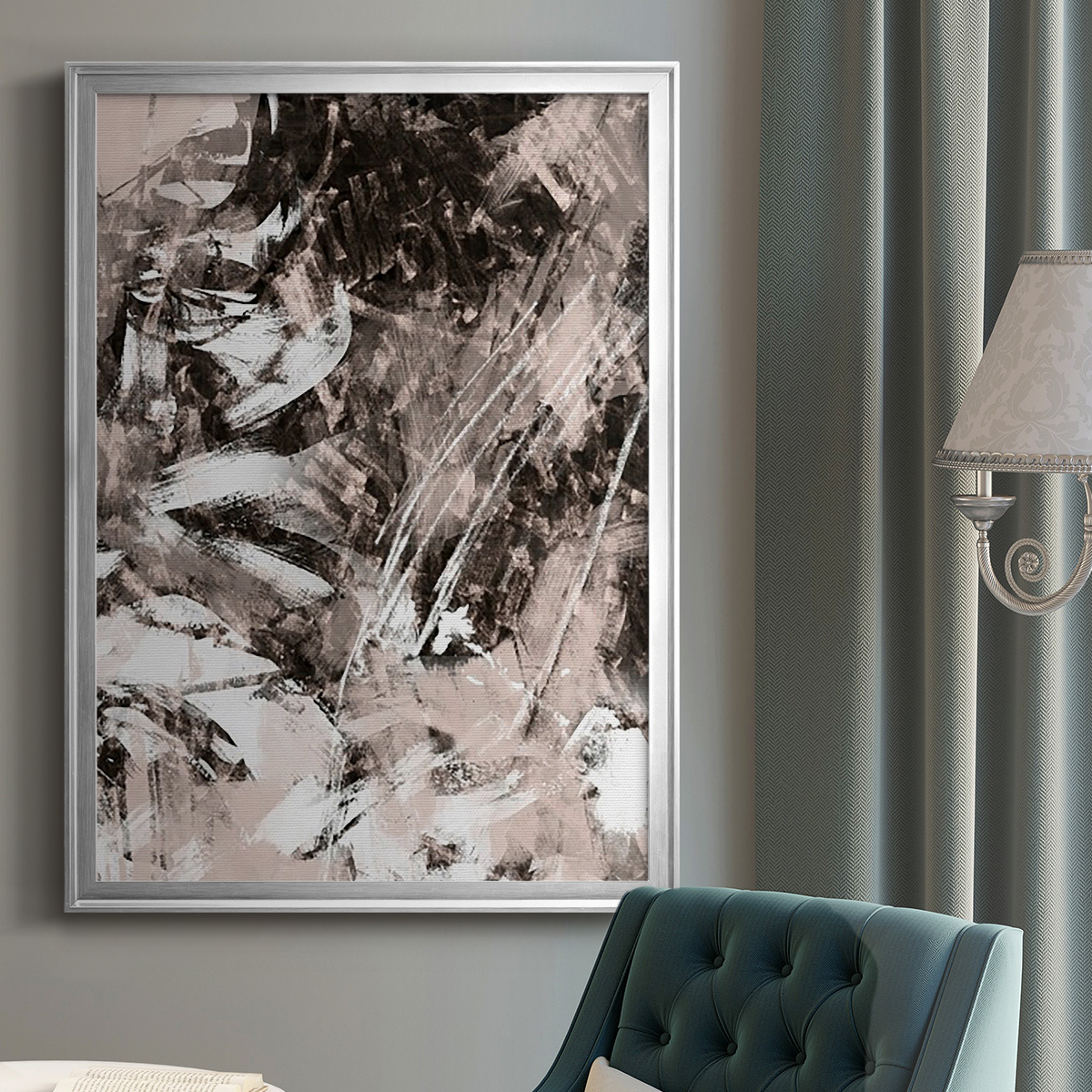 Blush Blackboard II Premium Framed Print, in Gold, Black, or Silver - Ready to Hang