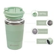 thumbnail image 3 of Aquaphile Travel Coffee Cup Leak proof Insulated Reusable Travel Coffee Mug Mint Green 17 Fluid Ounces, 3 of 6