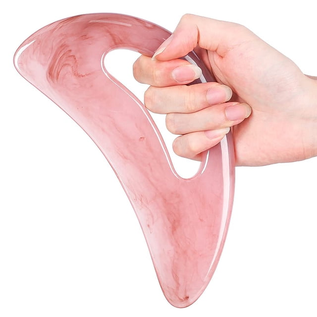 Scienlodic Gua Sha Herramienta de masaje con mango (resina) Herramienta de raspado Guasha más grande para masaje de espalda, cuello, cara y piernas
