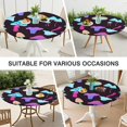 thumbnail image 7 of Colorful Mushroom Pattern Dark Pattern Round Fitted Tablecloth with Elastic Edge,Dining Table Cover Waterproof,Outdoor Round Tablecloth for Camping,Dining,Indoor and Outdoor, 7 of 7