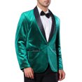 thumbnail image 4 of BLAZERS DE HOMBRE INSPIRADORES CHIC Con Brillo y Rhinestones, Con Solapa de Chal, Blazers de Fiesta, Color Verde, 4 of 5