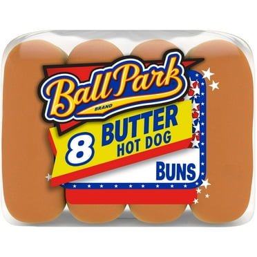 Ball Park Butter Hot Dog Buns, 8 count, Hamburger Buns, 15 oz Bag