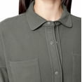 thumbnail image 4 of Mondetta Women's Soft Plush Cozy Moisture Wicking Snap Button Up Shirt-Green / S, 4 of 5