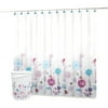 Elite Home Fashions 3-Piece Shower Curtain, Hooks, and Hamper Set, Floral Blue