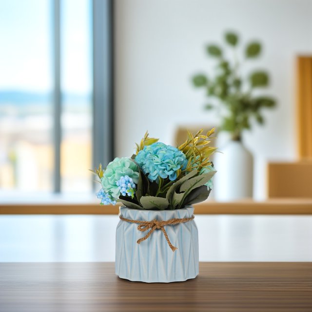 WEUVEB 1Ud Adorno Bonsai Falso En Azul Con Apariencia Natural Sin Desvanecer