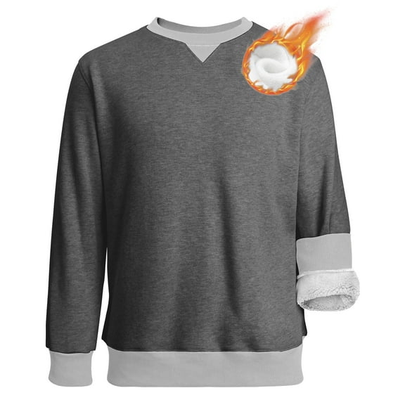 Thrilos Mens Sweatshirts Fleece Crewneck Long Sleeve Sweatshirt Color Block Midweight Pullover Shirts Work Tops