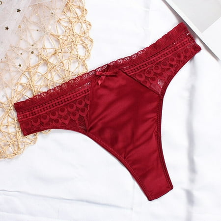 

Womens Lace Thong G-String Panties Sexy Silky Knickers Briefs Lingerie Underwear