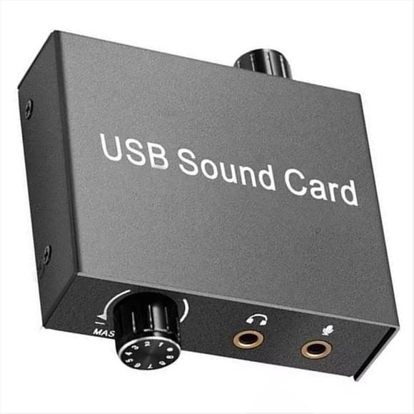 USB Sound Card for Laptop Earphone Microphone Sound Card USB External Sound Card Support 3.5mm Type C Charging Port