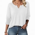 thumbnail image 2 of Godom Women's 2025 Fashion Tops 3/4 Length Sleeve Business Casual Blouses Summer Tees Shirts, 2 of 7