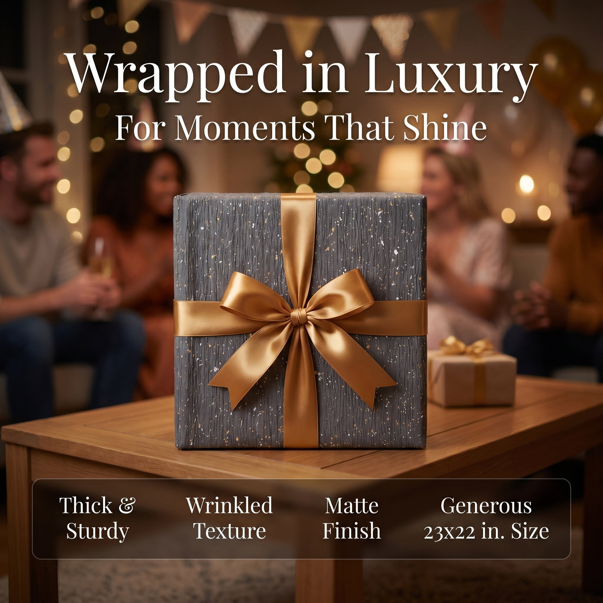 Unique Bargains Accordion Pleated Premium Wrapping Paper for Floral Gray 23.6"x 22.8"