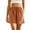 Brown, variant on Summer Shorts for Women with Pockets 100% Cotton Casual Loose Embroidered Comfortable Breathable Shorts