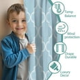 thumbnail image 3 of Blackout Kids Curtains,Light Blue Geometric Quatrefoil Pattern Childrens Insulated Curtains Set Of 2,Bedroom Essentials,Toddler Room Decor 42x63in(106x160cm), 3 of 5