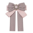 thumbnail image 1 of INSPIRE CHIC Nœuds Papillon Broche Ruban Rayé Pré-Noué pour Femmes Mode Rose, 1 of 4