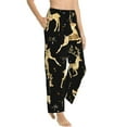 thumbnail image 2 of Sigee Christmas Gold Deers Print Women's Soft Pajama Pants - Breathable and Comfortable Lounge Sleep Bottoms with Elastic Waistband and Pockets-Large, 2 of 9