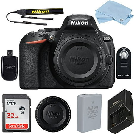 Nikon D5600 24.2 MP DSLR Camera (Body Only) Bundle includes High Speed 32GB Memory Card + (Best Cheap High Speed Camera)