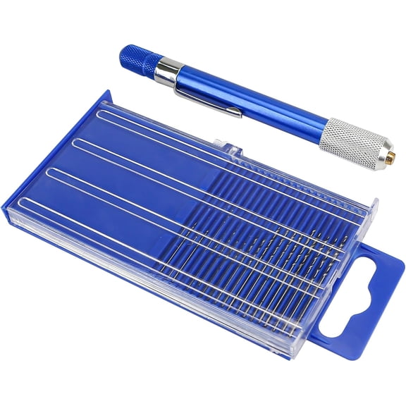 Pekkaxy 21PCS Carburetor Jet Drill Bits Pin Vise Set,Mini Jeweler's Chuck Vice, Fine Tiny Miniature Metric Micro Wire Nano Tool For Jewelry Bead Making Crafts Orifice Drilling Wood DIY Carving