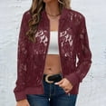 thumbnail image 1 of RXIRUCGD Veste Décontractée en Dentelle Couleur Unie pour Femmes, Rouge, Taille : m, 1 of 7