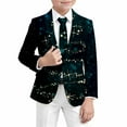 thumbnail image 3 of YAYUBA Boys Jacket Christmas Suit for Boy Christmas Boys Print Jacket Festive Holiday For Kids Party Formal Wear Outfit Elegant Textured Design Cozy Warm, 3 of 4
