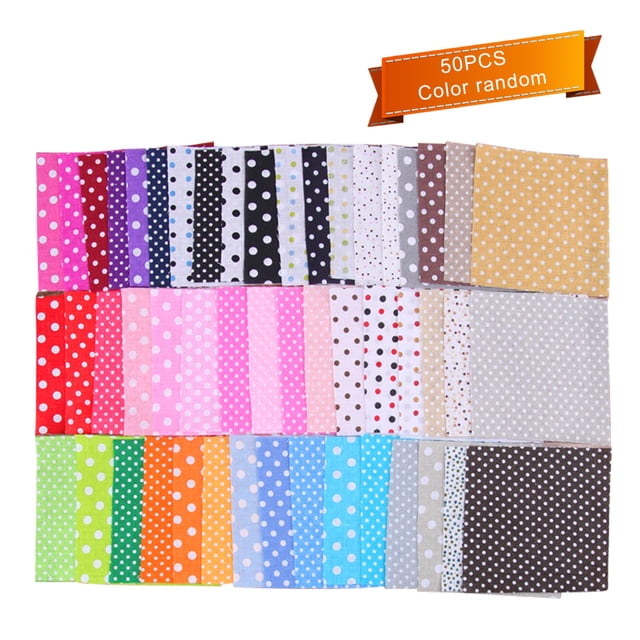 Tela para acolchar, mezcla de algodón, tela para manualidades, patchwork para costura DIY, patrón aleatorio, 25x25 cm 50 Piezas kenally HA3363-02B