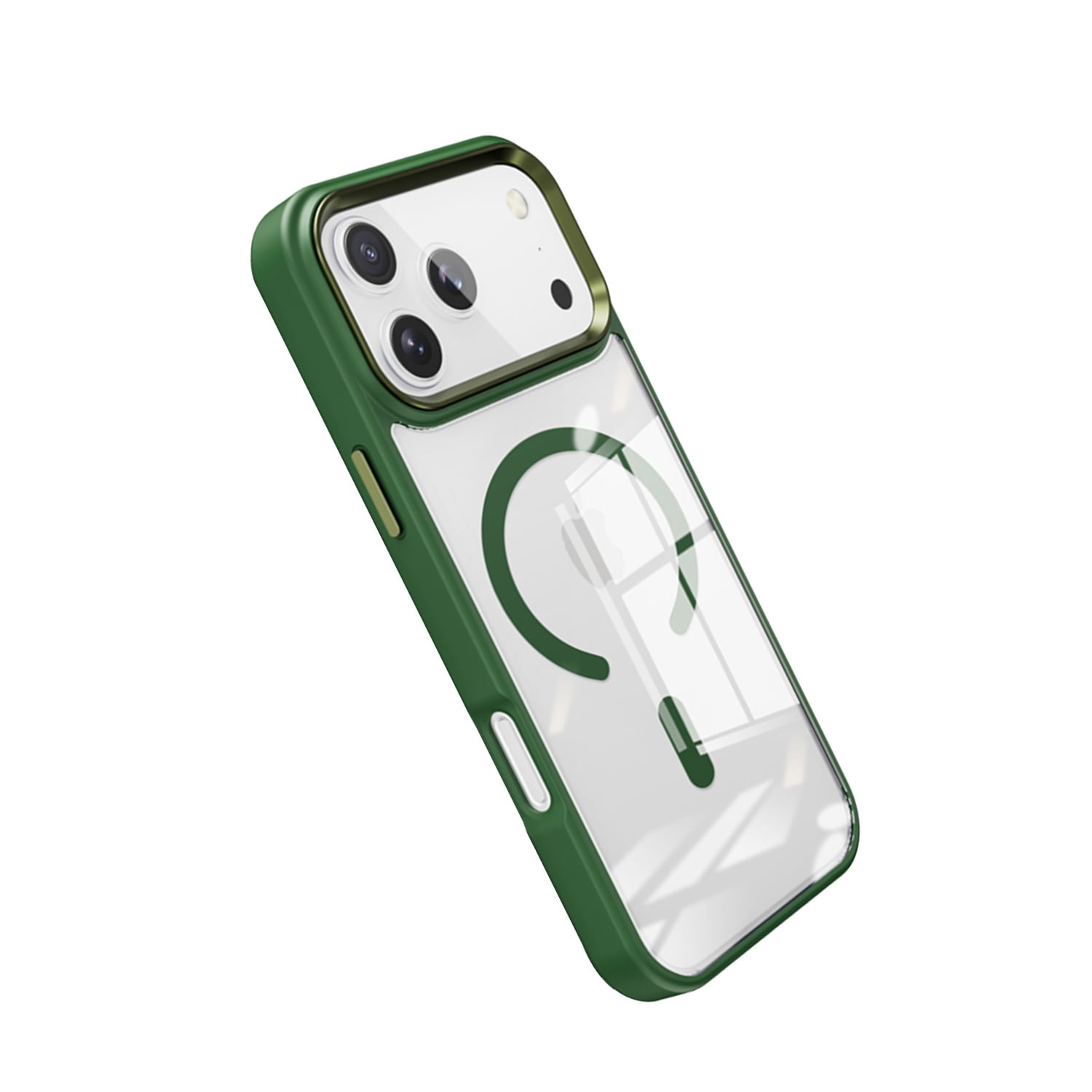 Durable Metal Wireless Charging Case for iPhone 17 Pro Max - Green