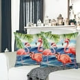 thumbnail image 2 of Christmas Pillow Covers 20x20 Inch Set of 2 Coastal Flamingo Santa Hat Throw Pillow Covers Christmas Beach Tree Ocean Xmas Winter Pillowcase Home Decor Cushion Case for Sofa Couch, 2 of 6