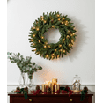 thumbnail image 3 of 26 Inch Pre-lit Fraser Fir Christmas Wreath LED Clear Lights Artificial Greenery Front Door Decoration Holiday Wall Decor Festive Xmas Seasonal Round, 3 of 7