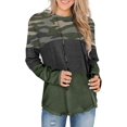 thumbnail image 1 of Women Striped Sweatshirts Hoodies Block Long Sleeve Pullover Sweatshirts Drawstring Loose Tops Fall Winter, 1 of 6