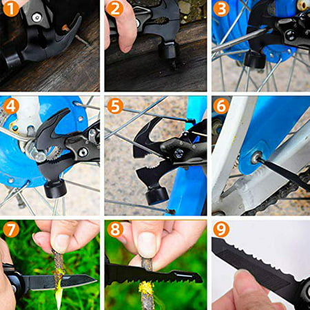 All in One Tool Hammer Multitool Camping Accessories Gifts for Men - 9 in 1 Fishing Hunting Emergency Tools, Survival Gear and Equipment, Cool Gadgets for Men Women