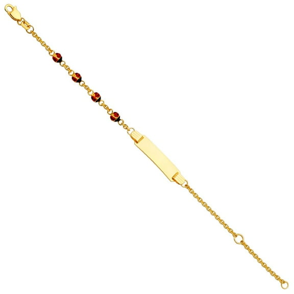 14K Baby ID Bracelet w/Lady Bug - 5 1"