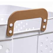 Mainstays 2 Bushel Flexible Rectangular Laundry Basket Decorative Tote, White Plastic