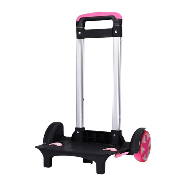 Carrito de mochila para equipaje, multifuncional, de aleación de aluminio, de 3 secciones. Rosa roja