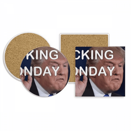 

American Great President Funny Image Coaster Cup Mug Holder Absorbent Stone Cork Base Set