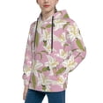 thumbnail image 2 of Goofa Lilies Flowers Pattern Hooded Sweatshirt for Youth Trendy youth sweatshirt Casual Hoodie for Boys and Girls-Large, 2 of 6