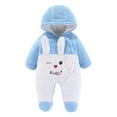 thumbnail image 5 of VNKIDY Boys Bodysuits Baby Boys Girls Hooded Long Sleeve Footed One Piece Romper Jumpsuit Winter Warm Thickened Bodysuit Onesies Pajamas Soft Clothes Cozy Jumpsuit, 5 of 5