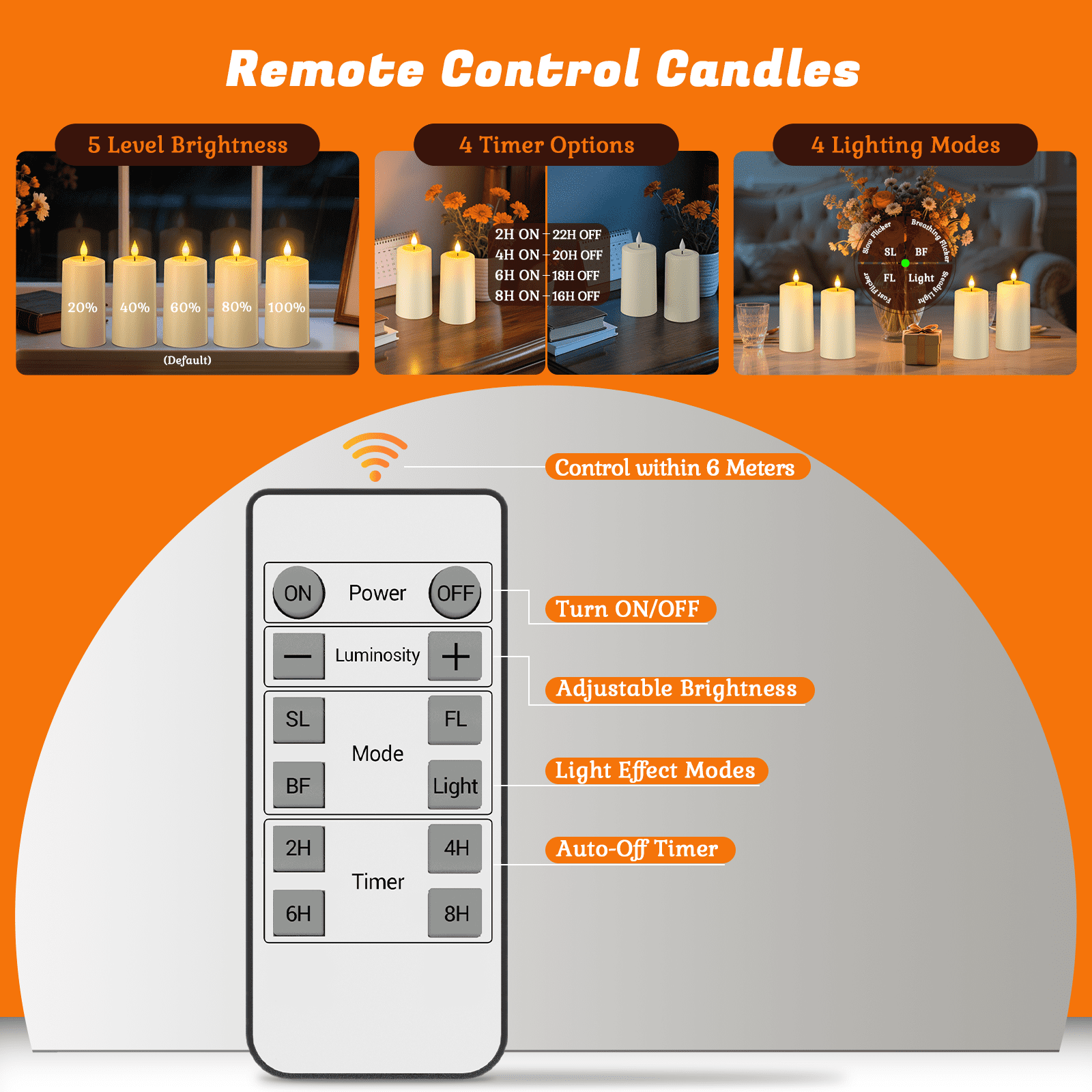 PChero 4Pack Rechargeable Flameless Candles with Remote Timer, Flickering LED Pillar Candle with Magnetic Charging Base, Battery Electric Fake Candles for Home Decor Halloween Christmas, Ivory