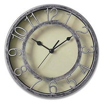8" Silver Silent Wall Clock Non-ticking Wall Clock Round Ready to Hang Decor Wall Clock With Plastic Bezel