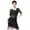 Black, variant on YM YOUMU Women Tassel Dance Dress Irregular Latin Tango Performance Dancewear