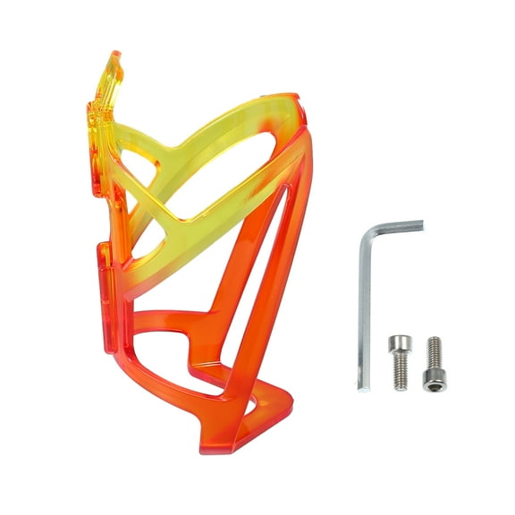 Unique Bargains 1 Set Universal Bike Water Bottle Cage Holder with Screws and Wrench for Bicycle Plastic Red Yellow