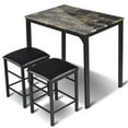 thumbnail image 2 of Topbuy Set of 3 Counter Height Table 2 Bar Chairs for Dining Room Faux Marble, 2 of 7