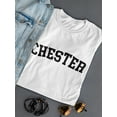 thumbnail image 3 of Chester Black Text  Women White T-Shirt, Female Medium, 3 of 4