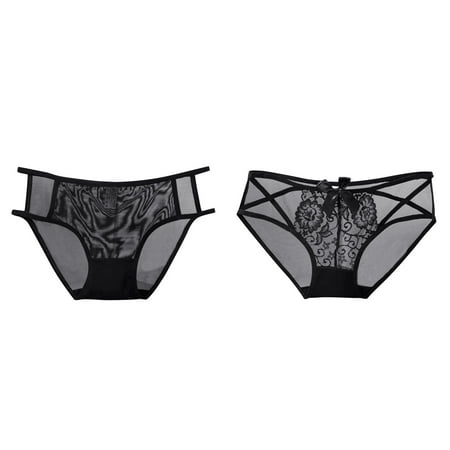2-Pack Womens Underwear Black Lace Panties High Waisted Plus Size Ladies Brief For Women Womens Seamless Underwear No Show Briefs Rdp52 Boy Shorts Underwear for Women plus Size 4x Workout
