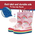 thumbnail image 4 of Kushyshoo Kids Rain Boots Rainbow Print Girls Rubber Boots with Handles 9M, 4 of 8