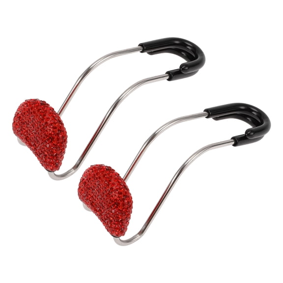 Unique Bargains 2 Pcs Crochet d'Appui-tête Universel pour Siège de Voiture pour Sacs à Main et Sacs Rouge 4.69"x1.57 Pouces