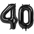 thumbnail image 1 of Balloon Kelfuoya Number 40, lámina de mylar negra de 40 pulgadas, 1 of 6